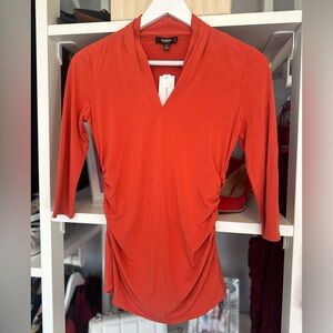 ⭐️5/$25 — Premise Studios V-neck Ruched Blouse - NWT